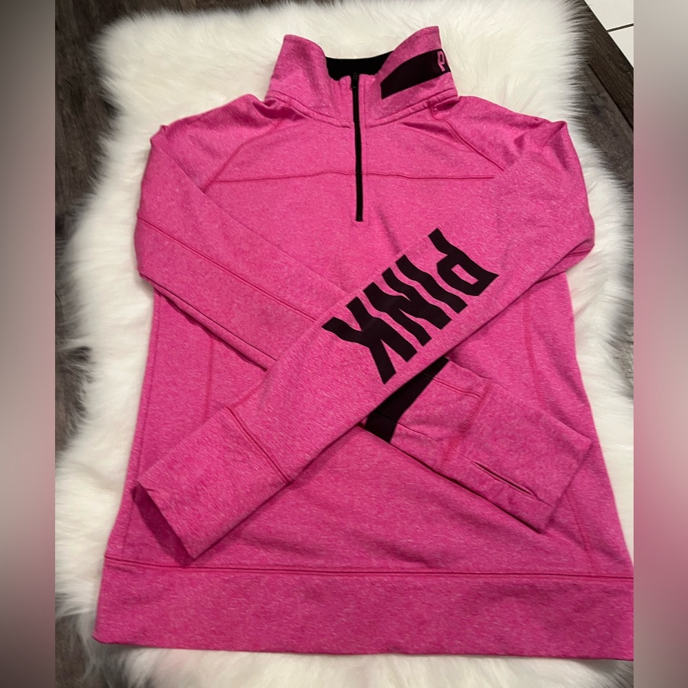 6/$32🛍️ Victoria’s Secret Pink | Quarter-Zip Athletic Sweater Jacket, S